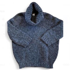 J. Crew Women’s Gray Lambs Wool Angora Chunky Knit Cowl Sweater Size M